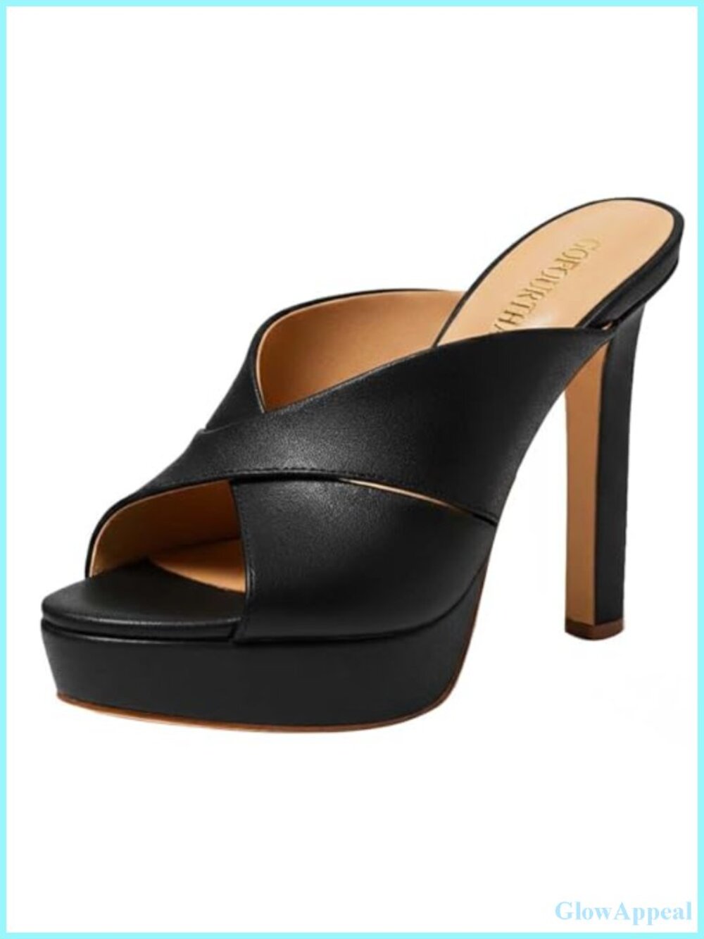 Stiletto Platform Mule Heels for Women Peep Toe Slip On Dress Shoes 4.5" Heel